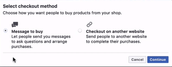 Select checkout method